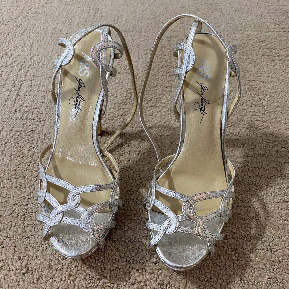 Silver platform dress sandals